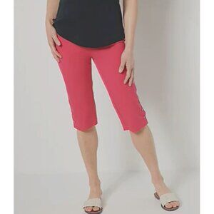 Isaac Mizrahi Live Tall 24/7 Stretch Slim Pedal Pusher Womens 8 Pink Punch NEW